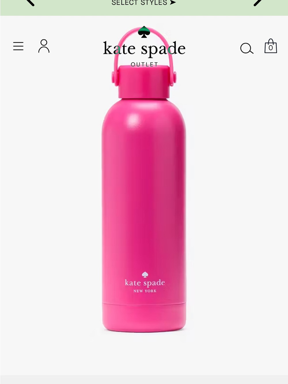 kate spade Bright Pink Insulated Bottle with Handle